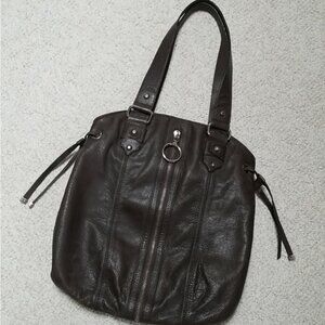 VIA SPIGA Sleek Chocolate Brown 🤎 Genuine Leather SatchelTote